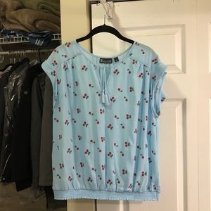 NWT NY&Co Blouse with embroidered cherries